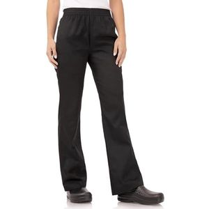 Chef Works B223-XL Basic Baggy Damesbroek, zwart, XL, tailleomtrek: 107-112 cm, polykatoen, baggy chef-kok broek voor dames