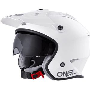 O'NEAL Enduro Adventure Street Motorhelm, veiligheidsnorm ECE 22.05, ABS-schaal, geïntegreerd zonnevizier, volt-helm solide, volwassenen, wit, maat XS