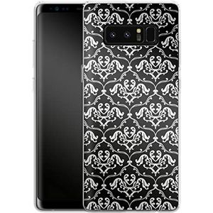 caseable Samsung Galaxy Note 8 Hoes Siliconen Beschermhoes Absorbeert Schokbestendig Krasbestendig Kleurrijk Design Black French Lillies Bloemen Bloemen