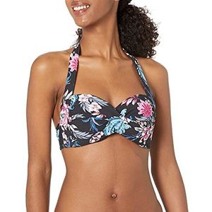 Seafolly Dames bikinitop Water Garden Twist Soft Cup Houder, Zwart (zwart).