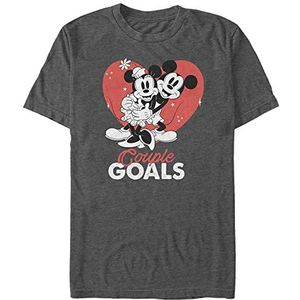 Disney Mickey Classic - Couple Goals Organic T-shirt met korte mouwen, uniseks, zwart gemengd