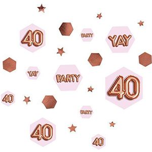 Neviti Glitz and Glamour 773437 Tafelconfetti 40 jaar, roze/roségoud