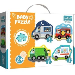 Trefl - Puzzels, voertuigen en beroepen, 3 tot 6 delen, 4 sets, voor kinderen vanaf 2 jaar