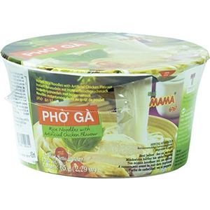 MAMA Pho Ga Instant rijstnoedels met kippenvleessmaak, Oosterse soep, authentiek koken uit Thailand, 6 x 65 g