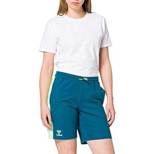 hummel dames shorts 211006, Blauw koraal/groen ash.