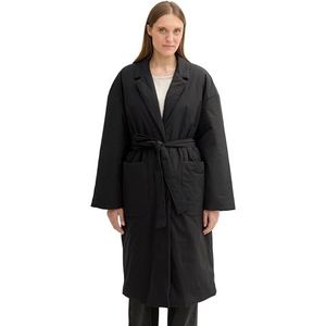 TOM TAILOR 1043824 Gewatteerde damesjas met riem, 14482 - Deep Black, XL