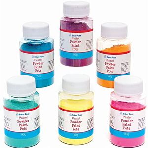 Baker Ross 6 stuks pastelpoeder voor kinderen (FC349), verschillende kleuren