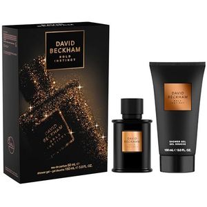 David Beckham Bold Instinct cadeauset, eau de parfum 50 ml en douchegel 150 ml, aromatische houtachtige geur voor hem