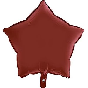 Ballonster Star Shape Foil Balloon Mylar, 46 cm, 18 inch, robijnrood gesatineerd