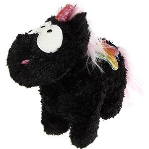 NICI 47376 - Rainbow Yin pluche dier 22 cm - pluche eenhoorn voor meisjes, jongens en baby's - pluizig pluche dier om te knuffelen en te spelen - knuffeldier, zwart/meerkleurig