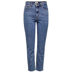 Only Straight Cut-jeans voor dames, donkerblauw jeansblauw