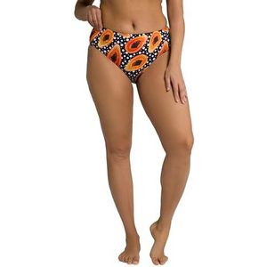 Ulla Popken Bikinislip, papaya-patroon, stretchcomfort bikini's voor dames, Black Beauty (vervangende kleur)