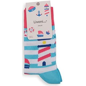 Livoni Sailor-Regular Socks 43-46 sokken, meerkleurig, L uniseks, volwassenen, meerkleurig, maat L, Meerkleurig
