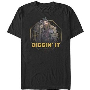 Disney Artemis Fowl-Diggin It Organic T-shirt, uniseks, korte mouwen, zwart, XL, SCHWARZ