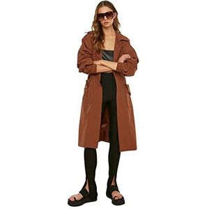 Trendyol Lange trenchcoat overhare bruin aan de taille en riem Trenchcoat voor dames, Bruin