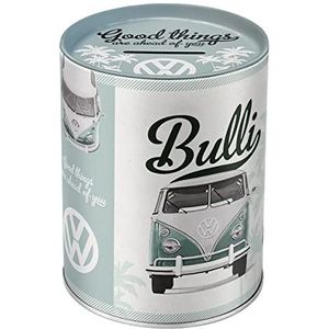 Volkswagen VW Retro spaarpot - Good Things - cadeau-idee voor bestelwagens, metalen fles voor zilver, vintage design spaarpot, 1 liter