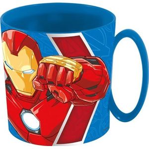 Marvel Avengers Iron Man Captain America kindermok van kunststof, 350 ml, microgolfoven