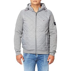 Tommy Hilfiger Mix Media Diamond Zip Thru Herenvest, Medium Grijs Heather