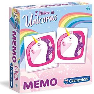 Clementoni - 18031 - memo - eenhoorns, geheugen- en clubspel, educatief spel voor kinderen van 3 jaar, geïllustreerde kaarten, gezelschapsspel voor kinderen - Made in Italy