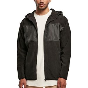 Urban Classics Jas met capuchon van microfleece voor heren, zwart, XXL, zwart.