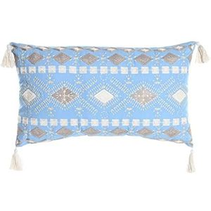 Kussen DKD Home Decor Blauw Polyester Katoen Wit (60 x 15 x 35 cm)