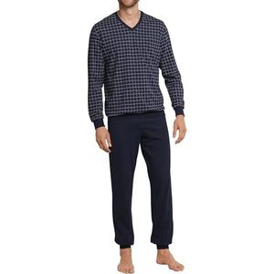 Schiesser - Pyjamaset - Lange Pyjama met Manchetten - Donkerblauw - Nachtkleding