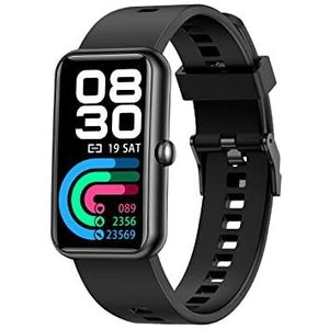 Trevi T-FIT 210 Slim Smartband Cardio-armband met groot lcd-kleurendisplay, Bluetooth, gezondheidscontrole, slaapmonitor, zuurstof bloed, waterdicht, IP67, zwart