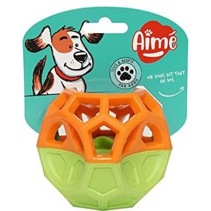 Aimé | Hondenspeelgoed | hondensnoepbal | hondenbal met geïntegreerde geluidssnijder | 2-in-1 speelgoed van twee materialen schuim/siliconen | bal van 9 cm | lange speelduur