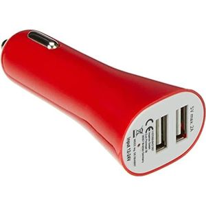 USB-autooplader, 2 poorten, autolader, Quick Charge 3.0, USB-sigarettenaansteker, compatibel met iPhone, iPad Samsung Galaxy S10/S9/S8, Huawei, Xiaomi zwart (rood)