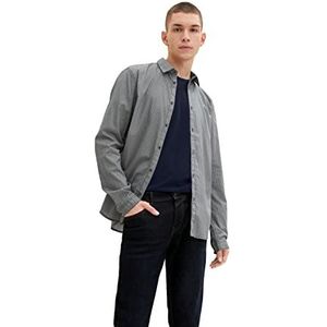 TOM TAILOR Denim hemd heren, 30843 Pixel Diamond Print Crème