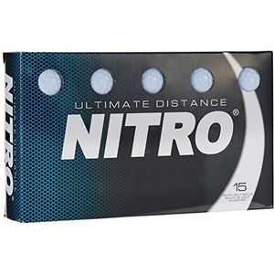 Nitro Ultimate Distance NUD15WBXBL golfballen, wit, 15 stuks