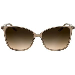 Calvin Klein Zonnebril voor dames CK25504S transparante baksteen met gradiënt bruine lens, transparante baksteen, één maat, Transparant baksteen, Eén maat