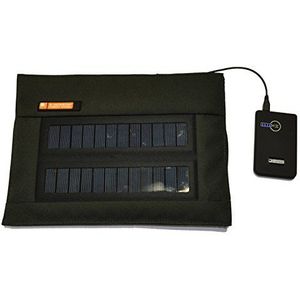 E-Mission Solar 2 W tas voor iPad/tablet met zonnepaneel en externe batterij, oplaadbaar, 2200 mAh