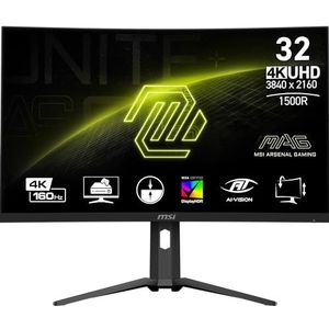 MSI mag 321CUP Gaming Monitor Curved UHD 31,5 inch, 1500R 3840x2160VA Panel, 160Hz/1ms, Adaptive Sync, DP 1.4a, USB Type-C (DP alt., c/15W PD), HDMI 2.1 CEC