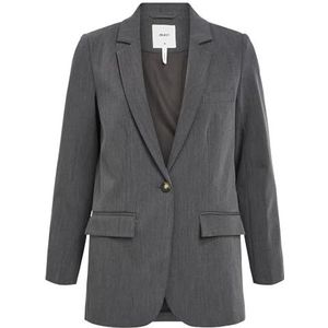 Object OBJSIGRID Blazer Noos L/S, medium grijze mix, 40, Medium grijs mengsel.