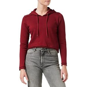 Urban Classics cropped terry dames hoodie, Bordeaux