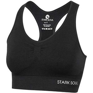 STARK SOUL Bra Light ondersteuning dames dubbellaagse sportbeha maten S, M en L, zwart.