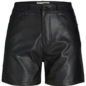 Jack & Jones Jjxx Jxkenya kunstleren shorts voor dames, Zwart/Details: Mat