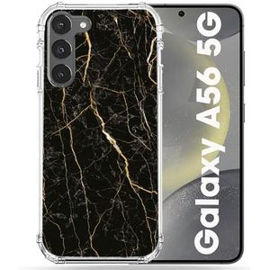 Cokitec Versterkte beschermhoes voor Samsung Galaxy A56 5G, marmertextuur, zwart