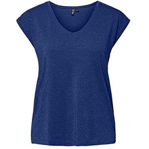 Pieces Pcbillo Tee_Lurex Stripes T-shirt dames, sodaliet blauw / details: meerkleurige lurex