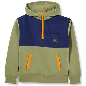 Levi's Lvb utilitaire colorblock 1/4 zip 9ej201 hoodie jongens, Olijfgroen