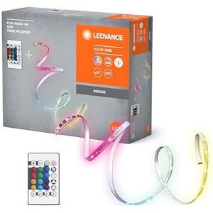 Ledvance FLEX AUDIO Ledstrip, 3 m, VR RC wit, 10 W, 120 lm, warmwit licht, geïntegreerde geluidsontvanger, RGB-kleursensor, afstandsbediening, lange levensduur, eenvoudige montage, beschermingsklasse