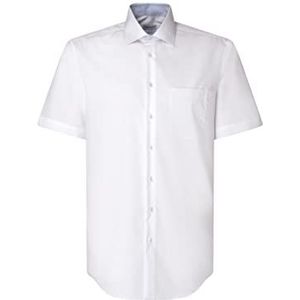 Seidensticker Chemise à Manches Courtes Coupe Normale T-shirt, Blanc, 38 Hommes, Blanc, 36