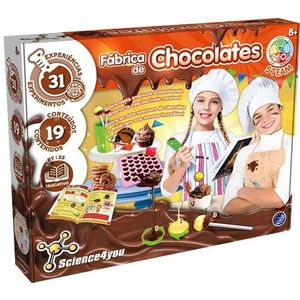 Science4you Chocolade Factory - Kinderkookset voor het maken van chocolaatjes en chocoladekoekjes voor kinderen, 31 experimenten, speelgoed, cadeau voor jongens en meisjes 8+