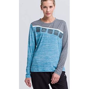 Erima 5- C lange mouwen voor dames, Oriental Blue gemêleerd/grijs gemêleerd/wit