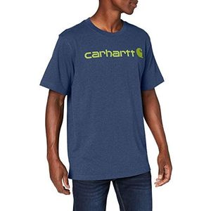 Carhartt Core Logo Workwear Short-Sleeve T-Shirt heren t-shirt, Dark Cobalt Blue Heather, S