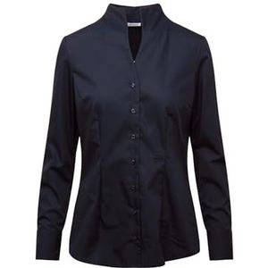 Seidensticker Blouse met lange mouwen, slim fit, effen, kreukvrij, damesblouse (1 stuk), Donkerblauw (18)