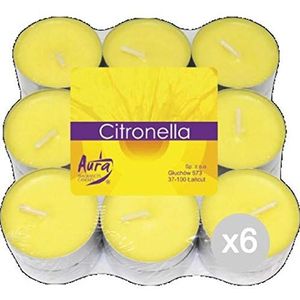 Citronella Set 6 U P15 Tea Light 18-delig 4 x 1,6 H insecticide-afweermiddel, meerkleurig, uniek