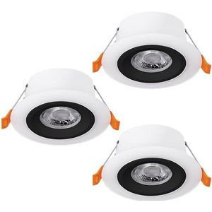 EGLO Calonge Inbouwspot - LED - Ø 10 cm - Zwart/Wit - Set van 3