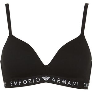 Emporio Armani Iconic Logoband Padded Triangle Bra Femme, Noir, XS